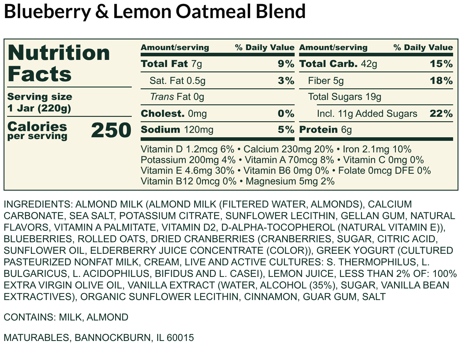 Blueberry & Lemon Blended Oatmeal