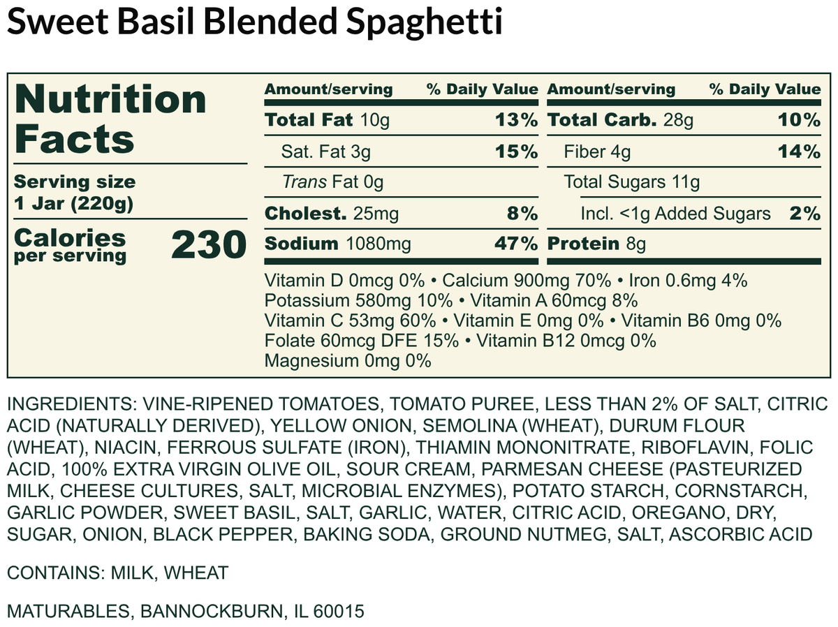 Sweet Basil Blended Spaghetti